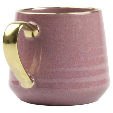 Kubek porcelanowy 570 ml ciemny fiolet ze złotem – elegancki kubek do kawy i herbaty Festa Italia