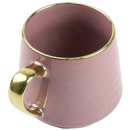 Kubek porcelanowy 570 ml ciemny fiolet ze złotem – elegancki kubek do kawy i herbaty Festa Italia