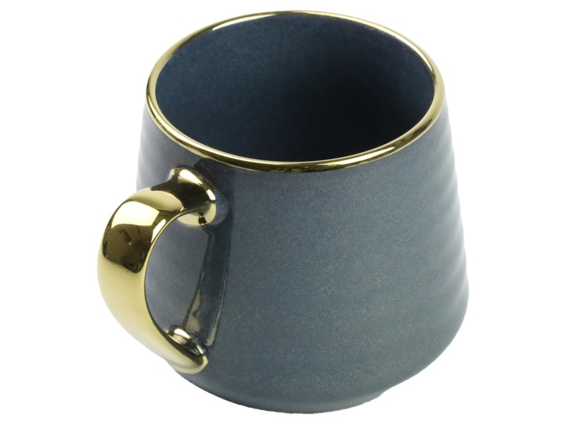 Kubek porcelanowy 570 ml granatowy ze złotem – elegancki kubek do kawy i herbaty Festa Italia