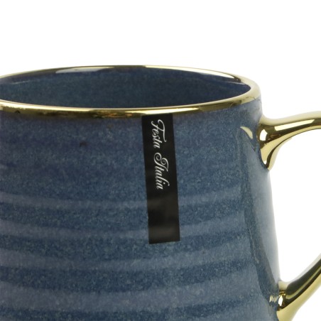 Kubek porcelanowy 570 ml granatowy ze złotem – elegancki kubek do kawy i herbaty Festa Italia