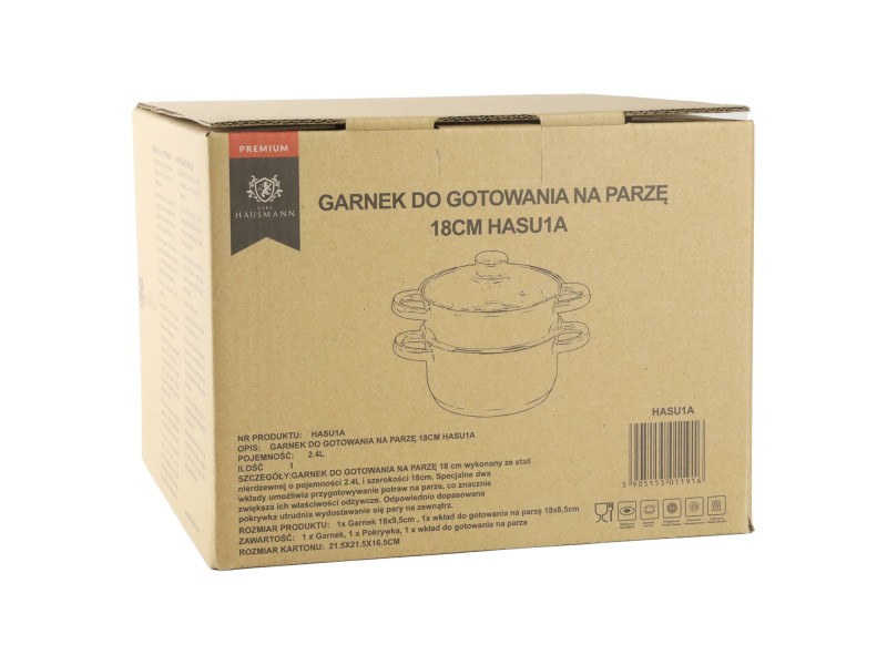 Garnek do gotowania na parze 2,1 l 18 cm parowar gaz indukcja