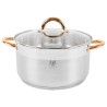 Garnek ze stali nierdzewnej 6L Karl Hausmann Solid Gold na indukcję z pokrywką – elegancki garnek stalowy do kuchni