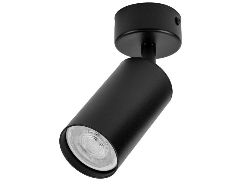 Czarna lampa sufitowa VIKING GU10 kinkiet ścienny metalowy regulowany natynkowy LED