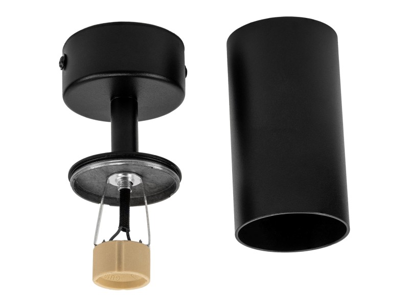 Czarna lampa sufitowa VIKING GU10 kinkiet ścienny metalowy regulowany natynkowy LED