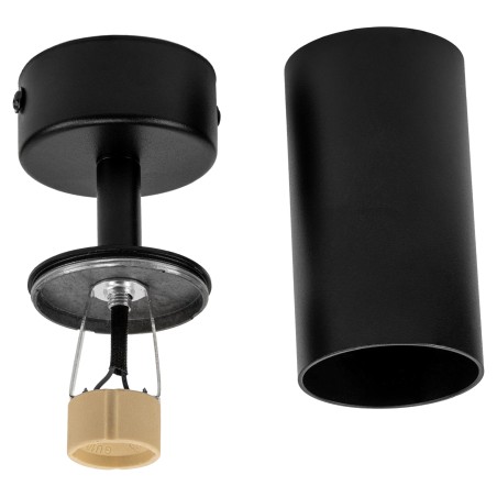 Czarna lampa sufitowa VIKING GU10 kinkiet ścienny metalowy regulowany natynkowy LED