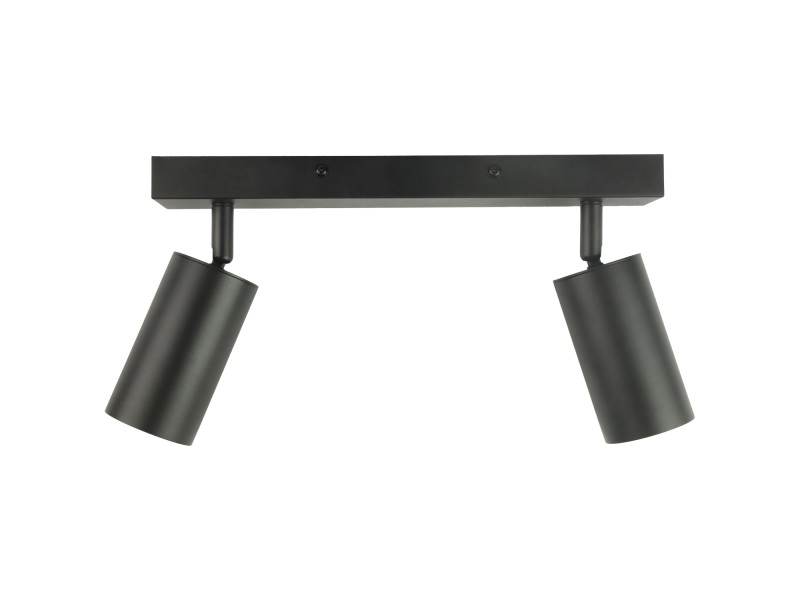 Czarna lampa sufitowa podwójna VIKING GU10 kinkiet ścienny metalowy regulowany natynkowy LED