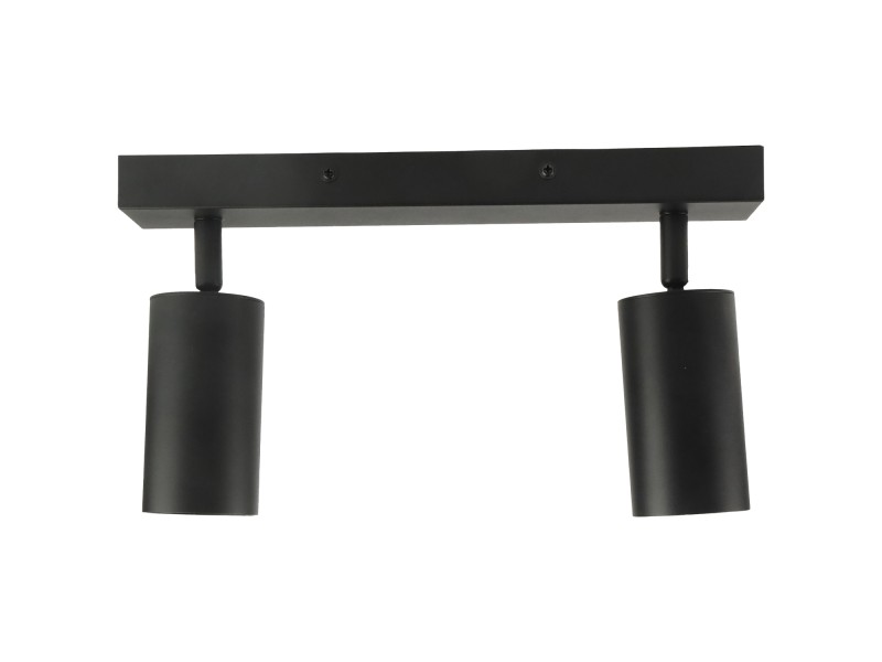 Czarna lampa sufitowa podwójna VIKING GU10 kinkiet ścienny metalowy regulowany natynkowy LED