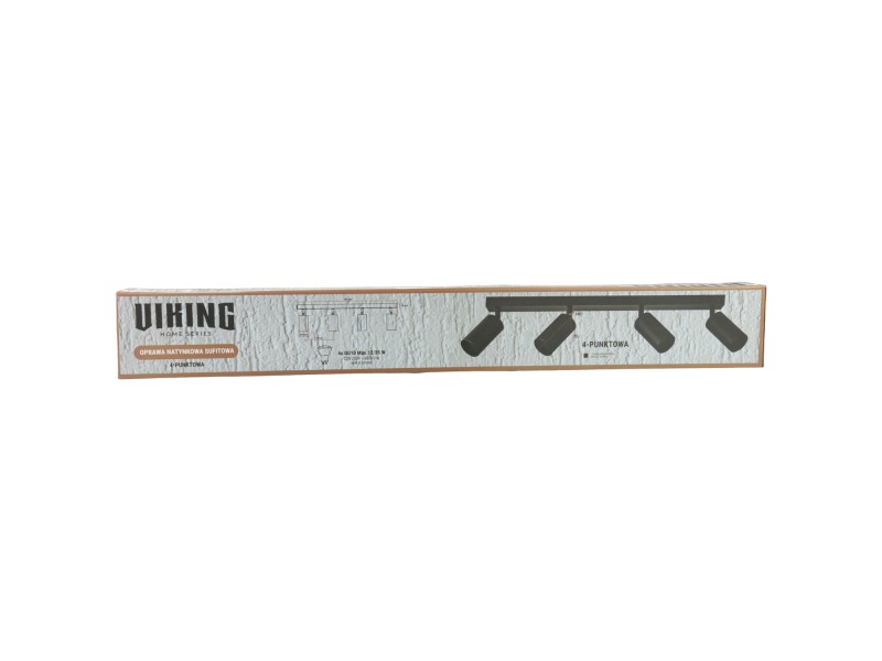 Czarna lampa sufitowa Poczwórna VIKING GU10 kinkiet ścienny metalowy regulowany natynkowy LED