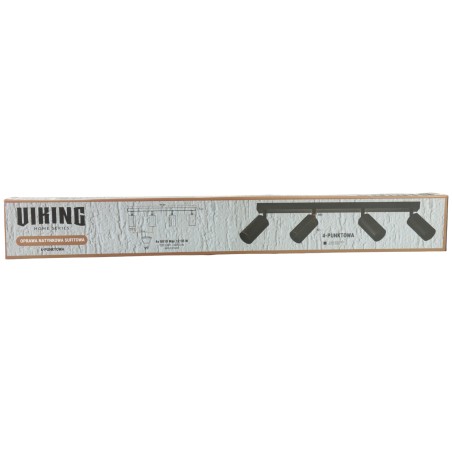 Czarna lampa sufitowa Poczwórna VIKING GU10 kinkiet ścienny metalowy regulowany natynkowy LED