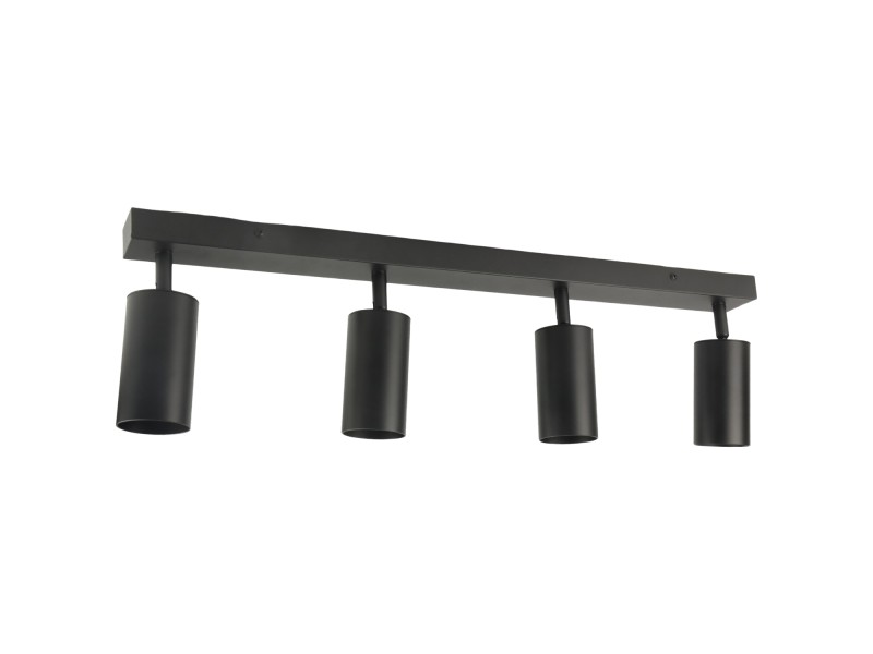 Czarna lampa sufitowa Poczwórna VIKING GU10 kinkiet ścienny metalowy regulowany natynkowy LED
