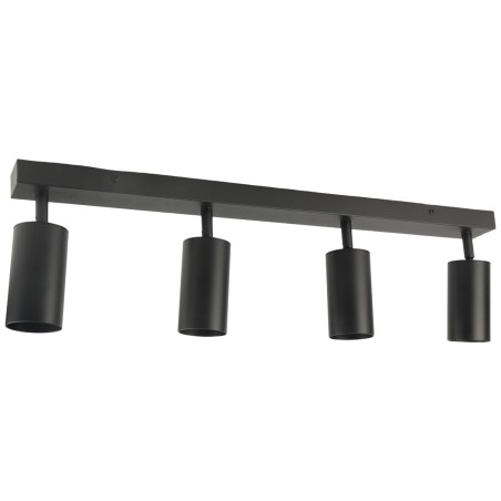 Czarna lampa sufitowa Poczwórna VIKING GU10 kinkiet ścienny metalowy regulowany natynkowy LED