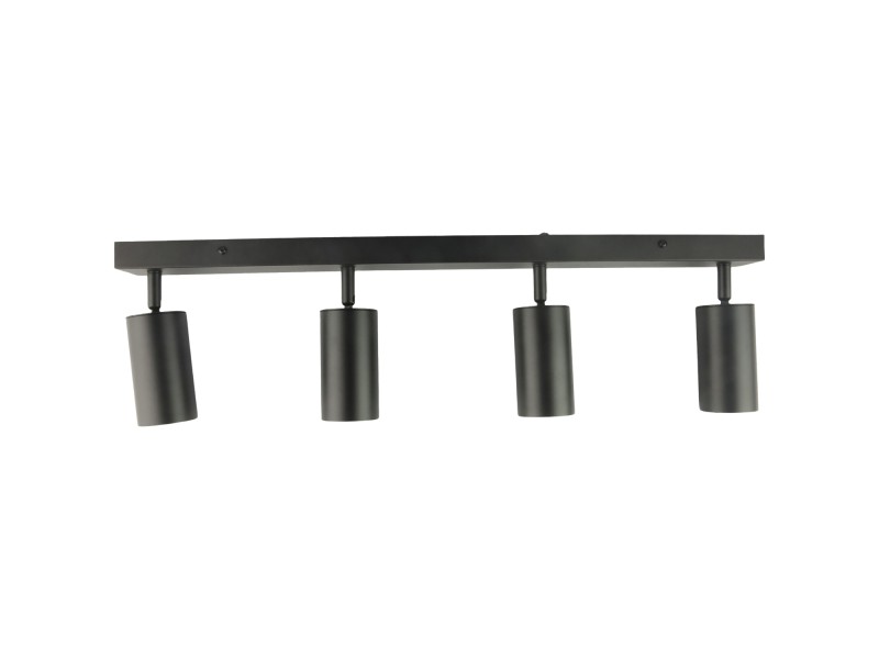 Czarna lampa sufitowa Poczwórna VIKING GU10 kinkiet ścienny metalowy regulowany natynkowy LED