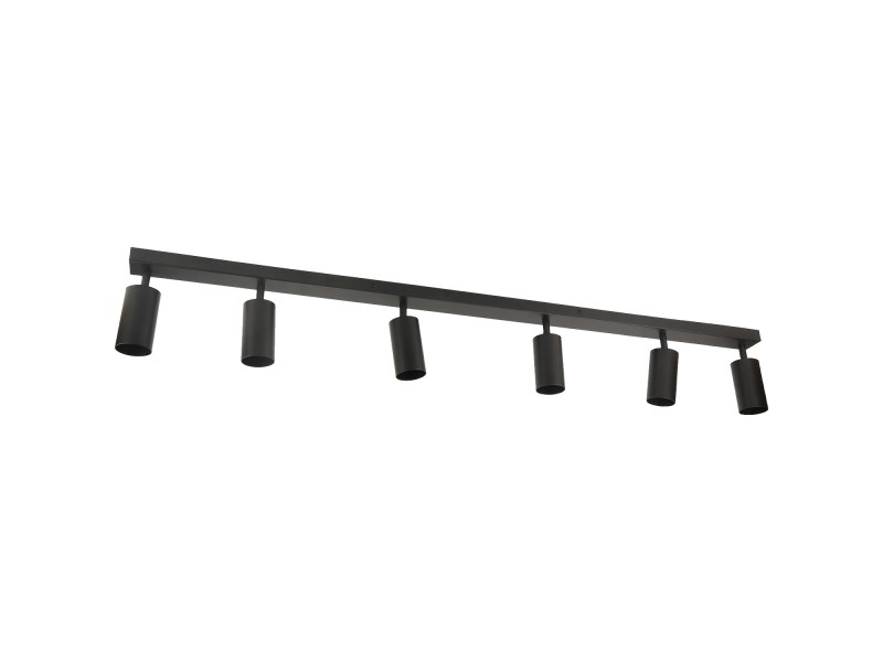 Czarna lampa sufitowa 6-punktowa VIKING GU10 kinkiet ścienny metalowy regulowany natynkowy LED