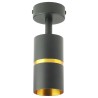 Lampa sufitowa czarna pojedyncza ze złotym ringiem VIKING kinkiet GU10 nowoczesna metalowa