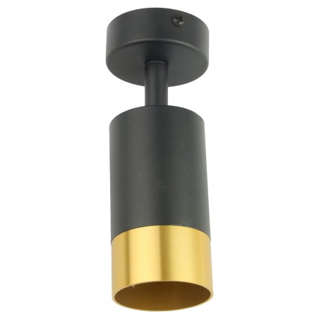 Czarna lampa sufitowa pojedyncza VIKING z złotym akcentem Kinkiet GU10 metalowy do salonu i kuchni