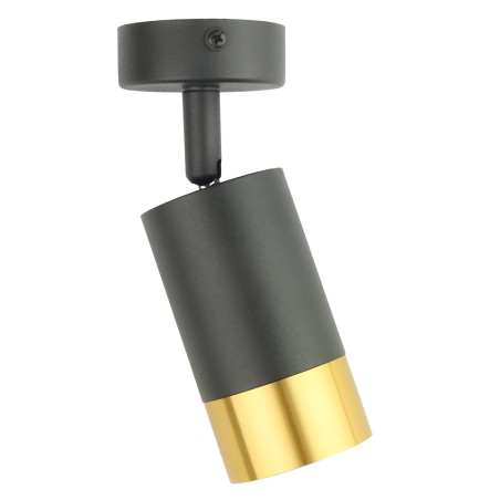 Czarna lampa sufitowa pojedyncza VIKING z złotym akcentem Kinkiet GU10 metalowy do salonu i kuchni