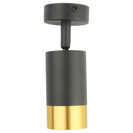 Czarna lampa sufitowa pojedyncza VIKING z złotym akcentem Kinkiet GU10 metalowy do salonu i kuchni