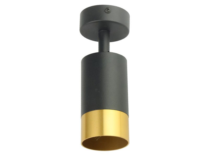 Czarna lampa sufitowa pojedyncza VIKING z złotym akcentem Kinkiet GU10 metalowy do salonu i kuchni
