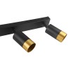 Czarna lampa sufitowa poczwórna VIKING z złotym akcentem Kinkiet GU10 metalowy do salonu i kuchni
