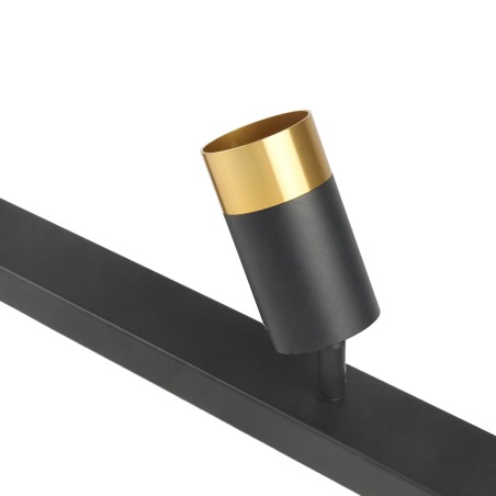Czarna lampa sufitowa 6-punktowa VIKING z złotym akcentem Kinkiet GU10 metalowy do salonu i kuchni