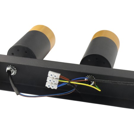 Czarna lampa sufitowa 6-punktowa VIKING z złotym akcentem Kinkiet GU10 metalowy do salonu i kuchni