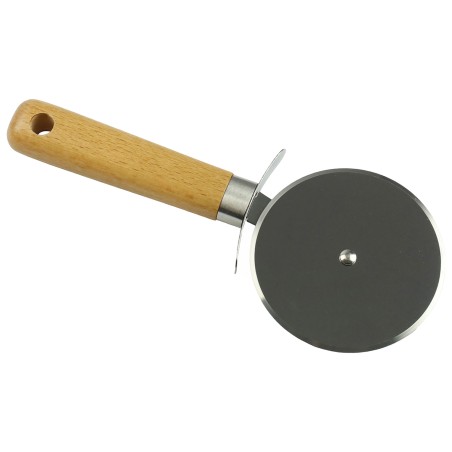 Nóż do Pizzy ze Stali Nierdzewnej z Drewnianą Rączką – Krajacz do Pizzy, Tart, Quiche