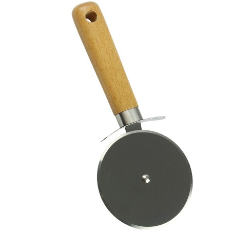 Nóż do Pizzy ze Stali Nierdzewnej z Drewnianą Rączką – Krajacz do Pizzy, Tart, Quiche