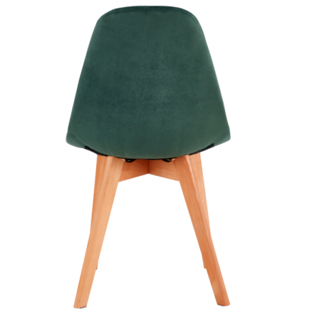 Krzesło welurowe Viena tapicerowane skandynawskie zielone