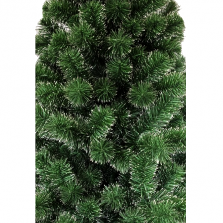 Choinka sztuczna jodła lux zielono-biała 220 cm ze stojakiem