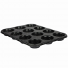 Blacha do pieczenia 12 muffinek fakturowana czarna blaszka forma