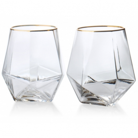 Komplet szklanek geometrycznych 2 sztuki szklanki Mondex 500 ml