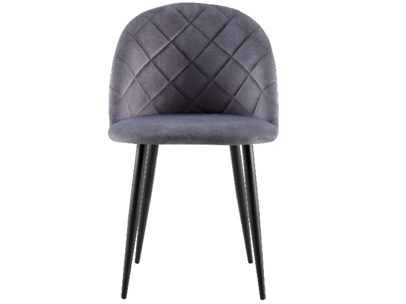 Krzesło tapicerowane welur glamour ciemno szare komplet 2 szt