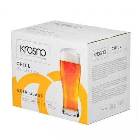 Kpl. szklanek do piwa pszennego 500ml 6 szt szklanki chill Krosno