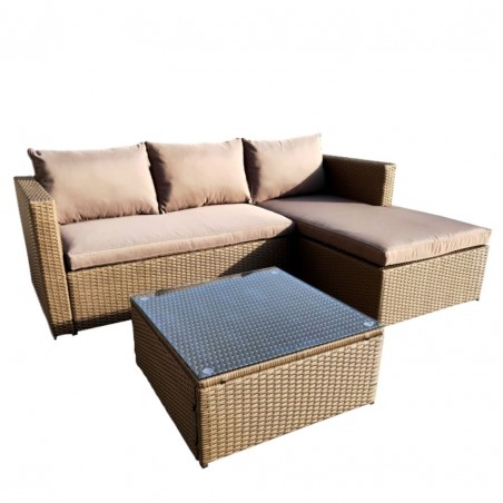 Meble ogrodowe technorattan sofa + stolik komplet mebli na taras