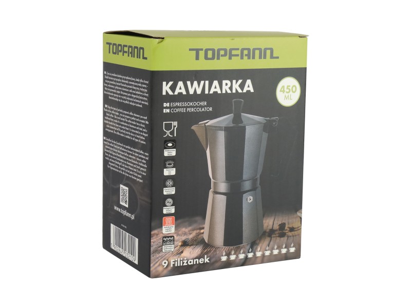 Kawiarka aluminiowa 450ml do kawy 9 filiżanek